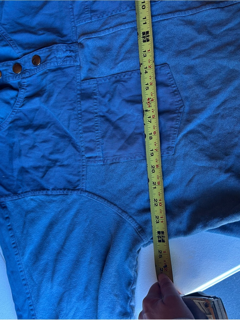 Wrap London Dusty Blue Button-Neck Tunic with Patch Pockets organic cotton - Picture 13 of 13